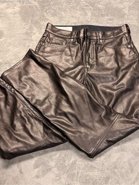 GAP Women's Black Vegan Leather Bootcut Pants
